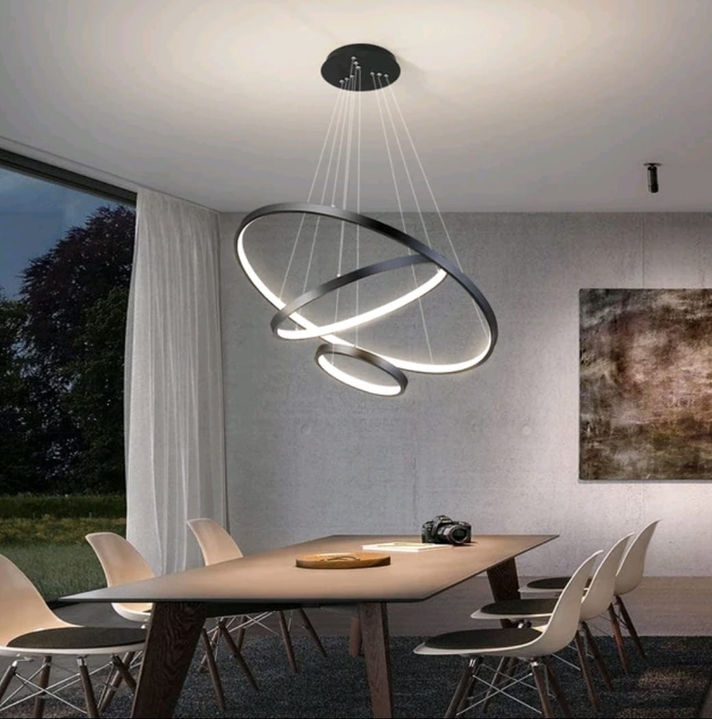 suspension TRIPLE CERCLES noire