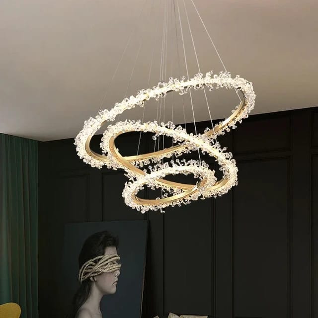 LUSTRE 3 CERCLES CRYSTALE