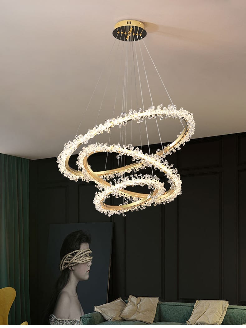 LUSTRE 3 CERCLES CRYSTALE