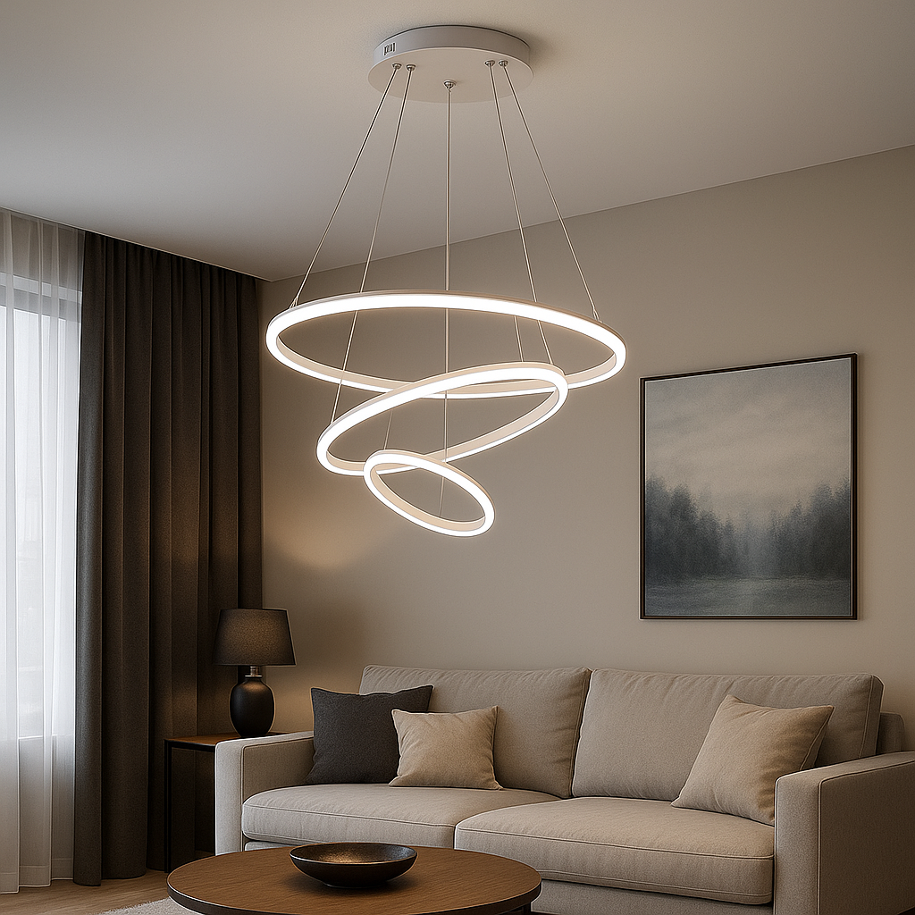 SUSPENSION WIDE LED GRIS