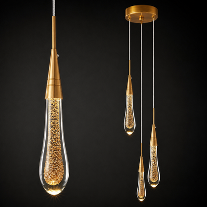 Suspension Duo ELARA – Goutte Dorée