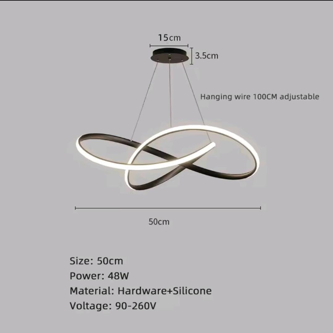 SUSPENSION SPIRAL LED NOIR