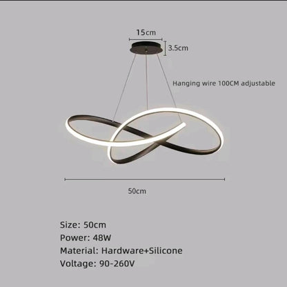 SUSPENSION SPIRAL LED NOIR