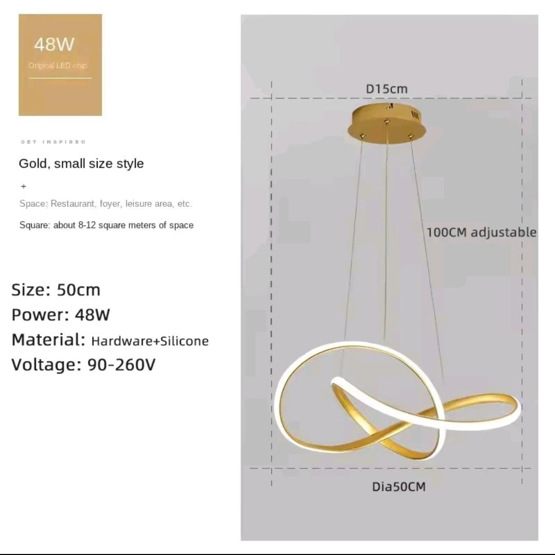 SUSPENSION SPIRAL LED GOLD